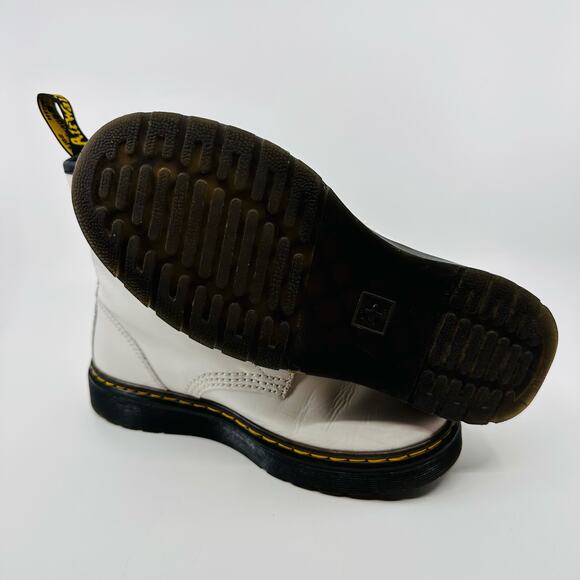 Dr. Martens Womens Size 5 White Leather Lace Up Zavala Combat Boot Bouncing Sole - Picture 7 of 9